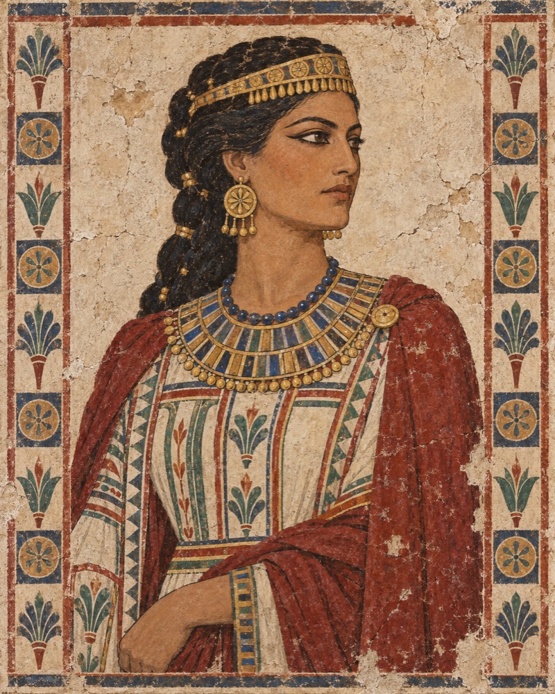 Fresco-style portrait of Athaliah