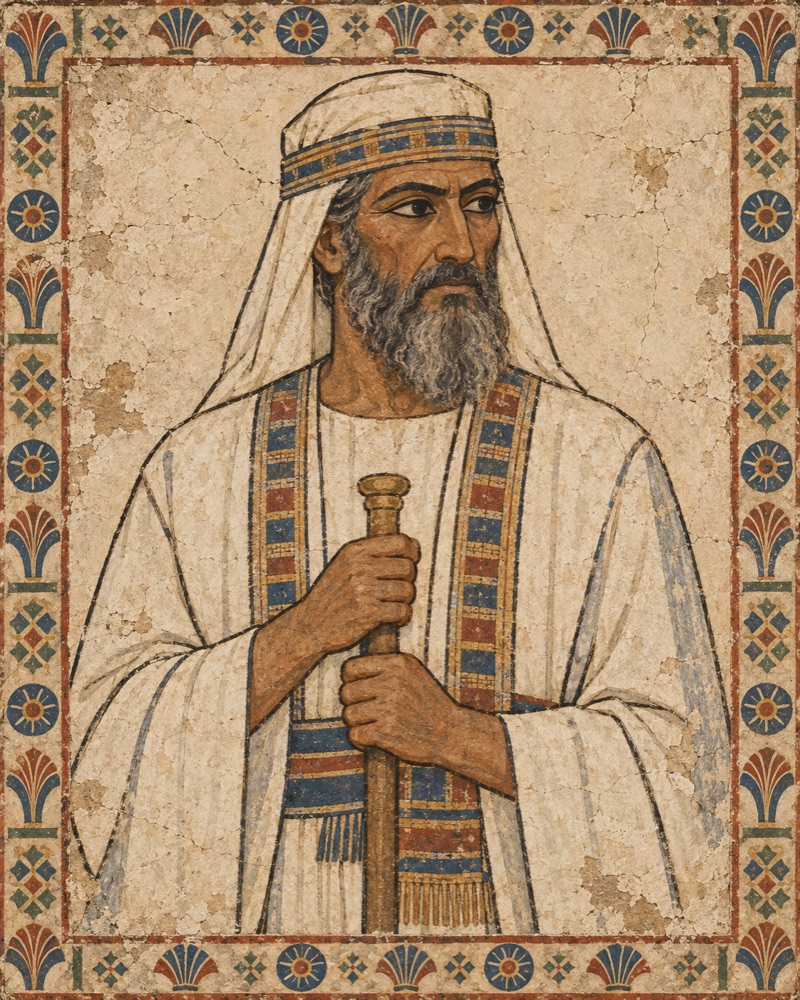 Fresco-style portrait of Jehoiada