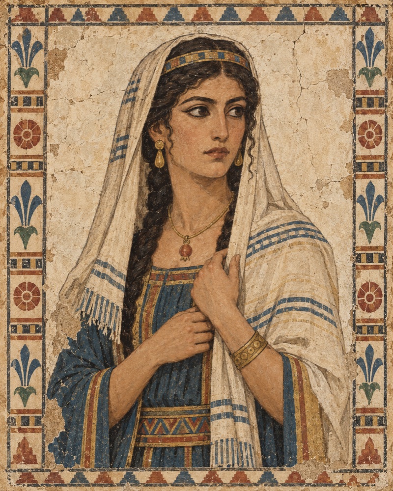 Fresco-style portrait of Jehoshabeath