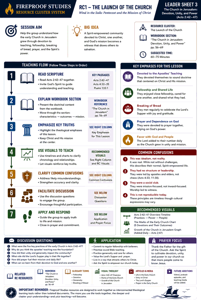 Preview of RC1 Leader Sheet 3: The Church in Jerusalem