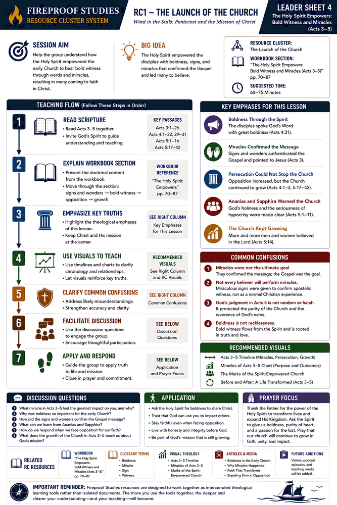 Preview of RC1 Leader Sheet 4: Bold Witness and Miracles