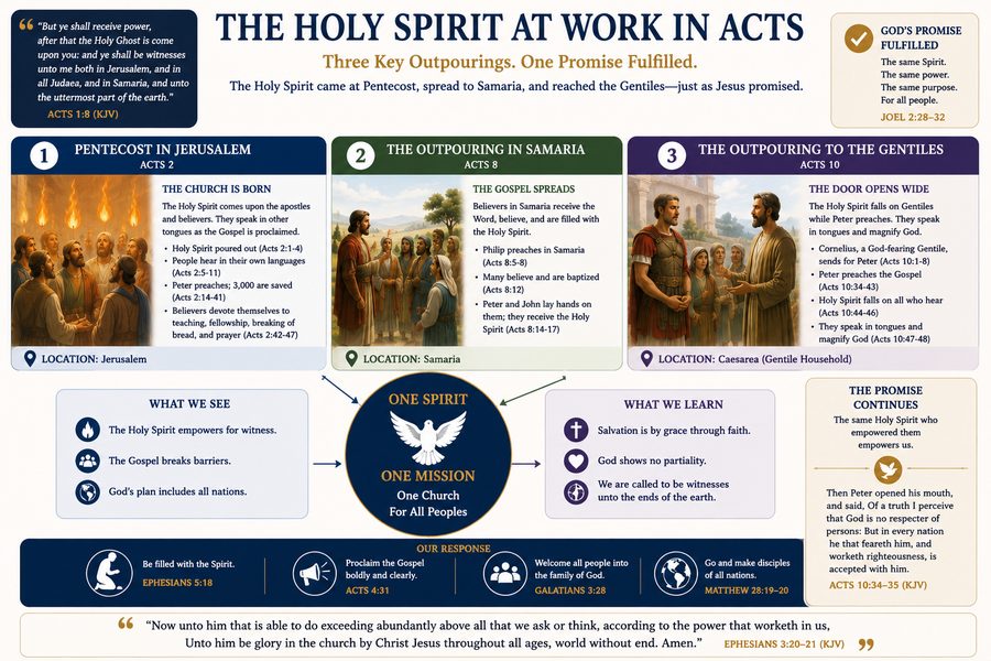 Holy Spirit at work in Acts graphic